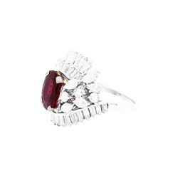 Bague jupe en patine, rubis et diamants - Castafiore