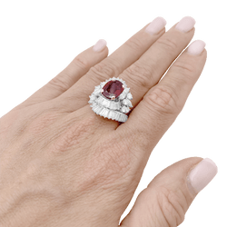 Bague jupe en patine, rubis et diamants - Castafiore