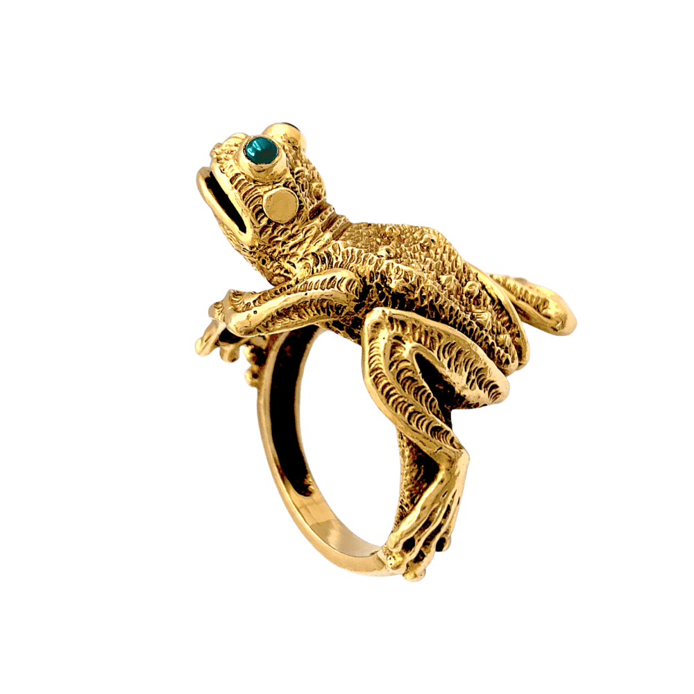 Bague KURT WAYNE en or jaune et émeraudes - Castafiore
