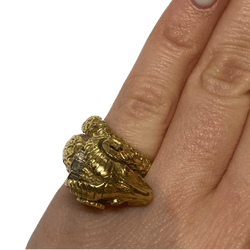 Bague LALAOUNIS en or jaune, rubis et diamant - Castafiore