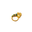 Bague LALAOUNIS "Tête de Bélier" en or jaune et chrysoprase - Castafiore