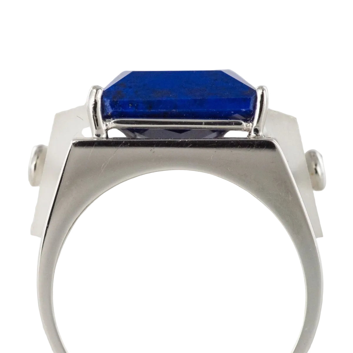 Bague lapis lazuli cristal de roche et diamants - Castafiore