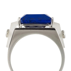 Bague lapis lazuli cristal de roche et diamants - Castafiore