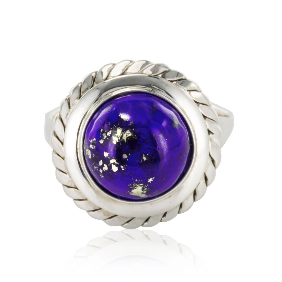 Bague lapis lazuli or blanc vintage - Castafiore
