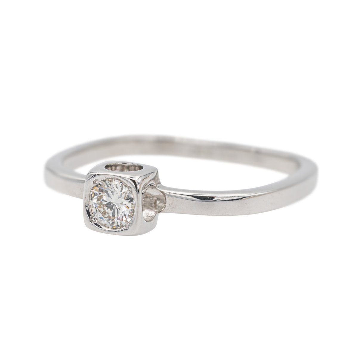 Bague Le Cube Dinh Van en or blanc avec diamant - Castafiore