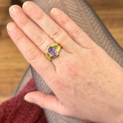 Bague « lilas » améthyste et péridots - Castafiore