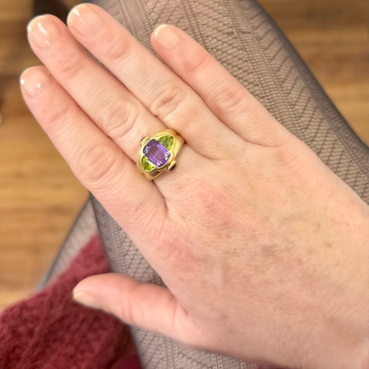 Bague « lilas » améthyste et péridots - Castafiore