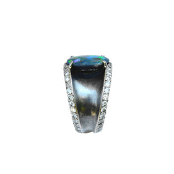 Bague Lorenz Baümer en argent, platine et opale - Castafiore