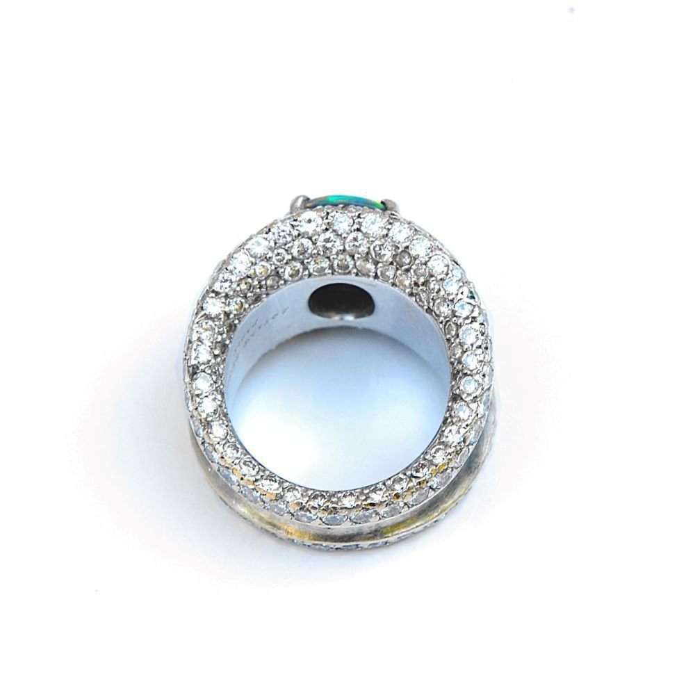 Bague Lorenz Baümer en argent, platine et opale - Castafiore