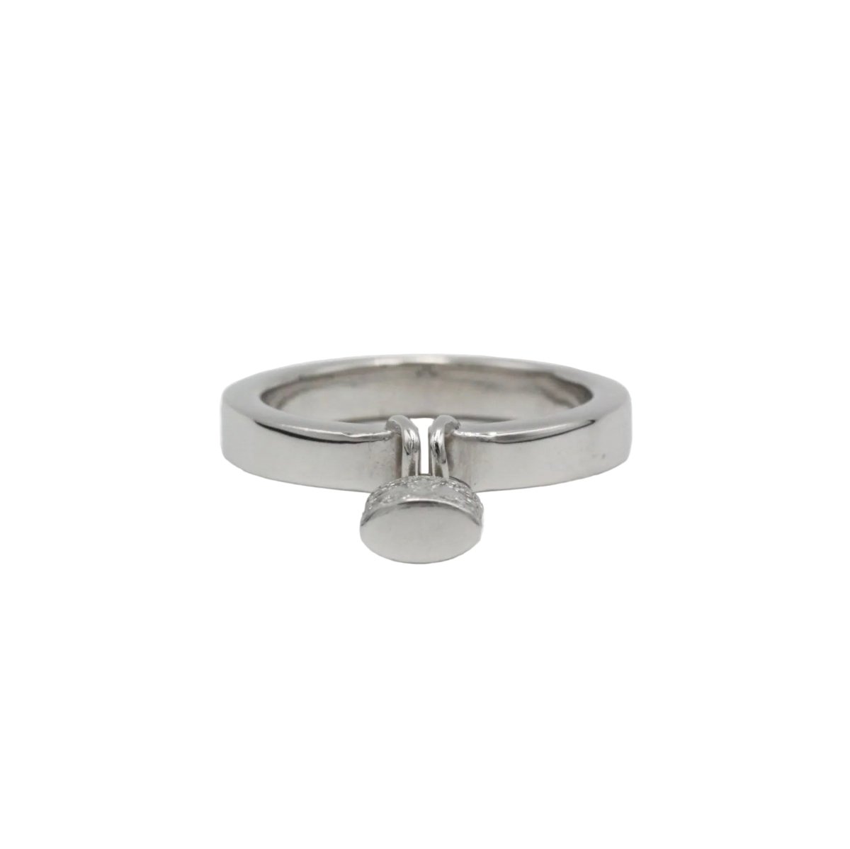 Bague LOUIS VUITTON "Lockit" en or blanc et diamants - Castafiore