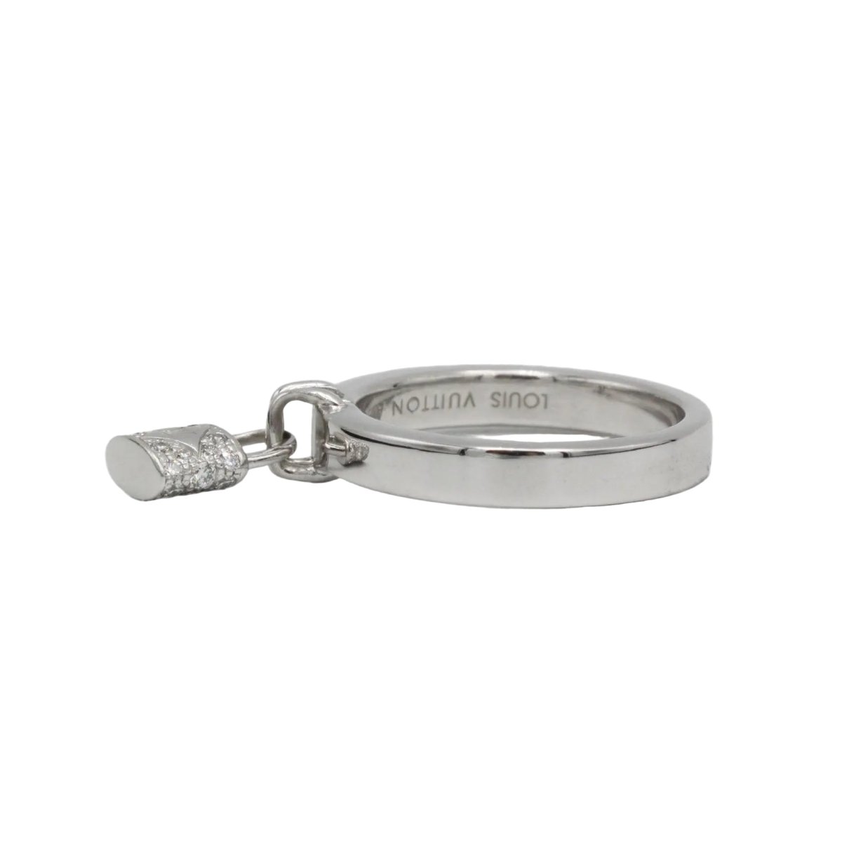 Bague LOUIS VUITTON "Lockit" en or blanc et diamants - Castafiore