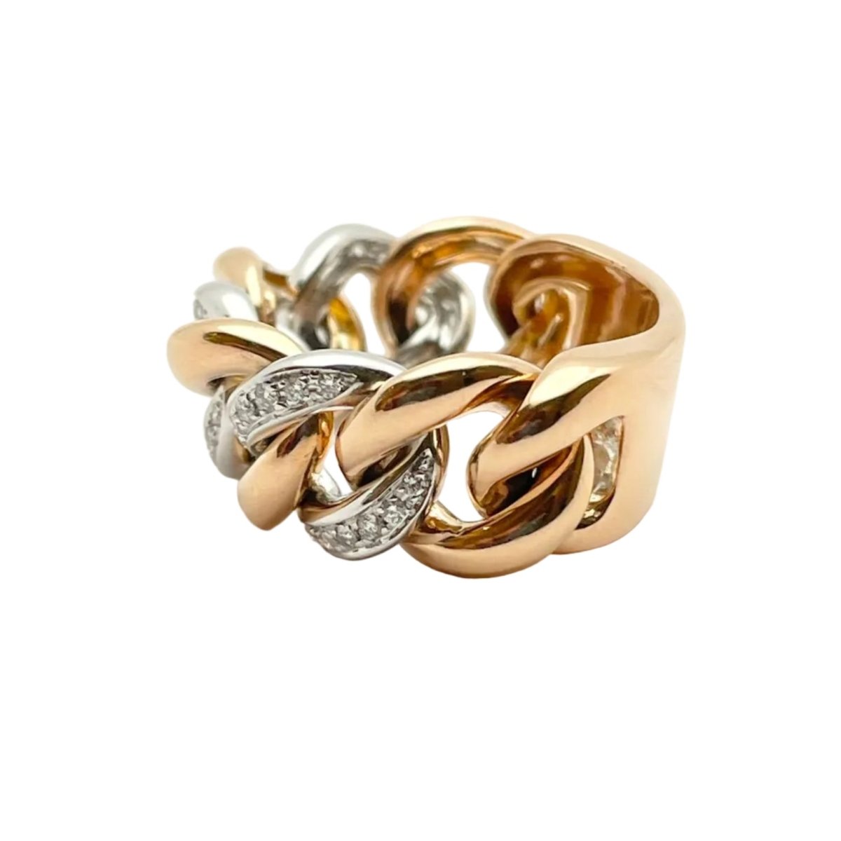 Bague LUCIANO SOMENZI en or blanc, or rose et diamants - Castafiore