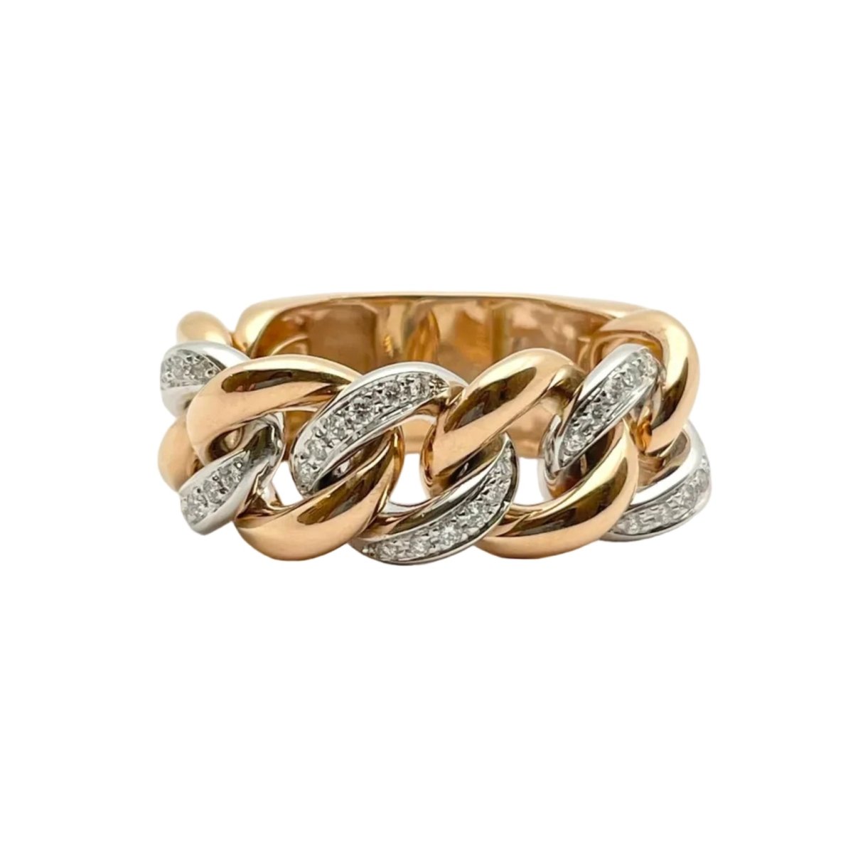 Bague LUCIANO SOMENZI en or blanc, or rose et diamants - Castafiore