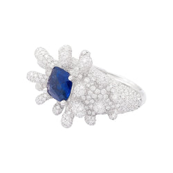 Bague MANALYS en or blanc, saphir et diamants - Castafiore