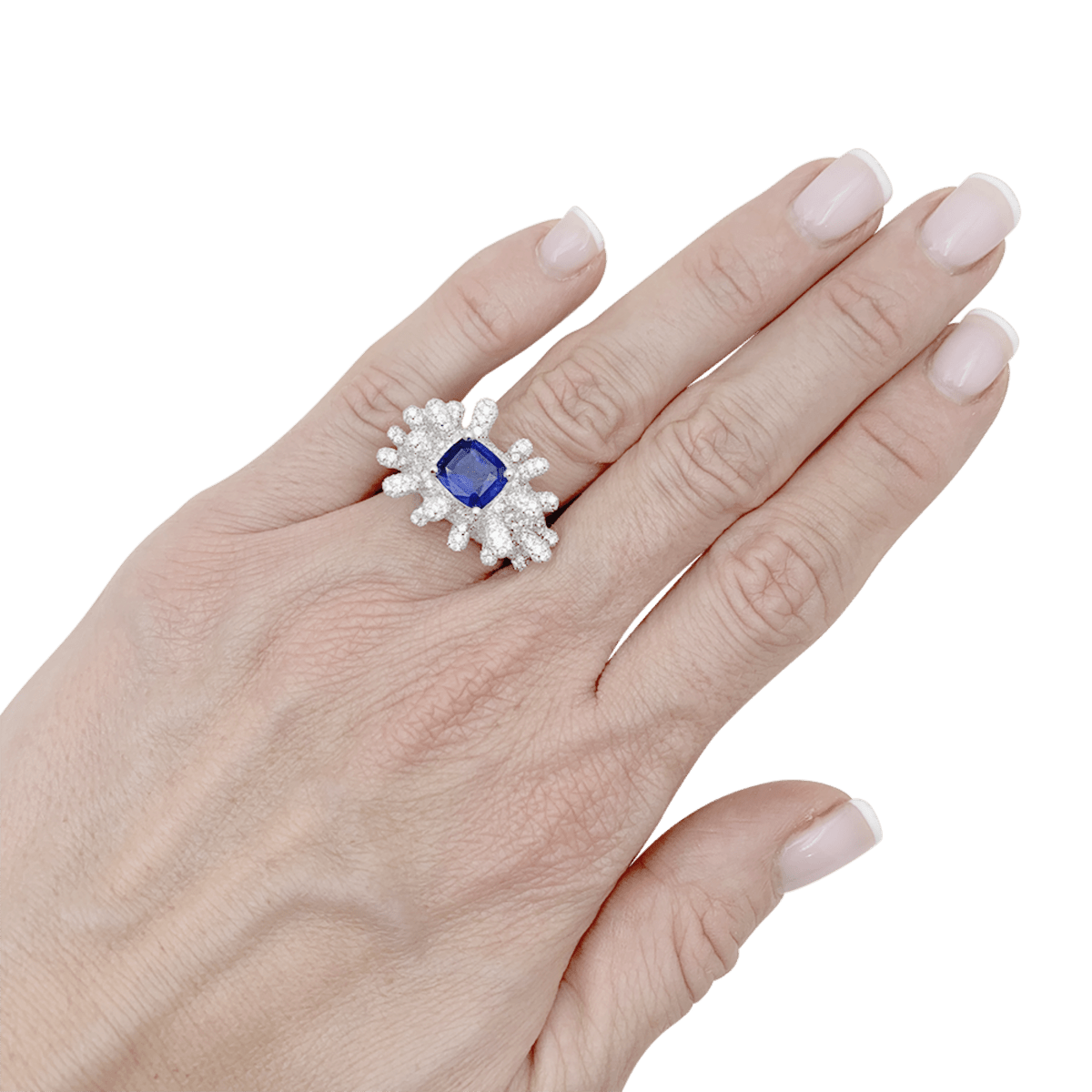 Bague MANALYS en or blanc, saphir et diamants - Castafiore