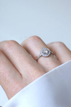 Bague Marguerite Art Deco Diamants sur Platine - Castafiore