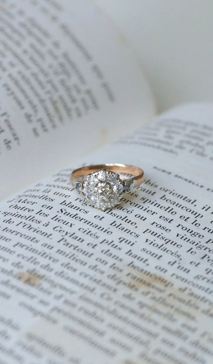 Bague Marguerite Diamants 1.20 Ct Or Rose - Castafiore