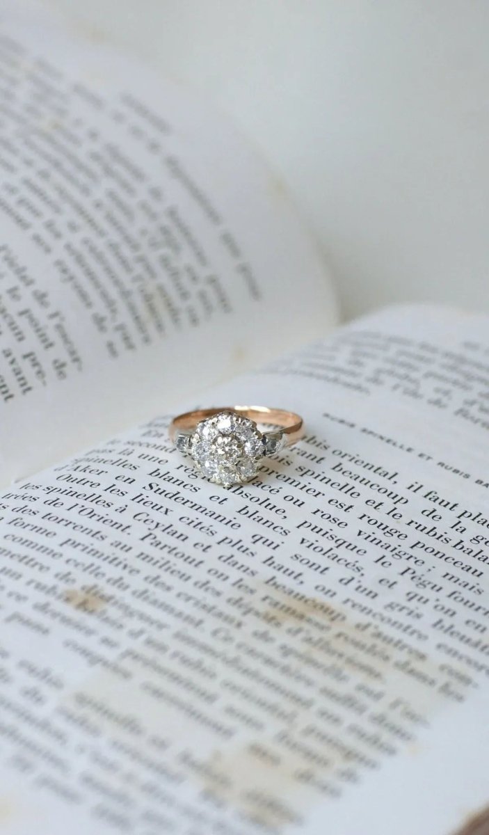 Bague Marguerite Diamants 1.20 Ct Or Rose - Castafiore
