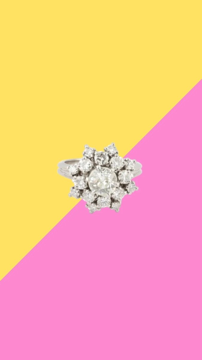 Bague Marguerite Diamants 1.80 Carats Platine - Castafiore