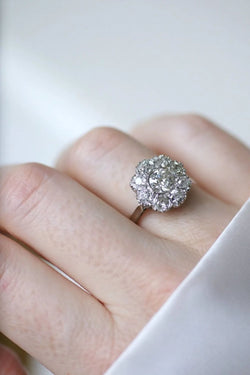 Bague marguerite diamants 2 carats - Castafiore