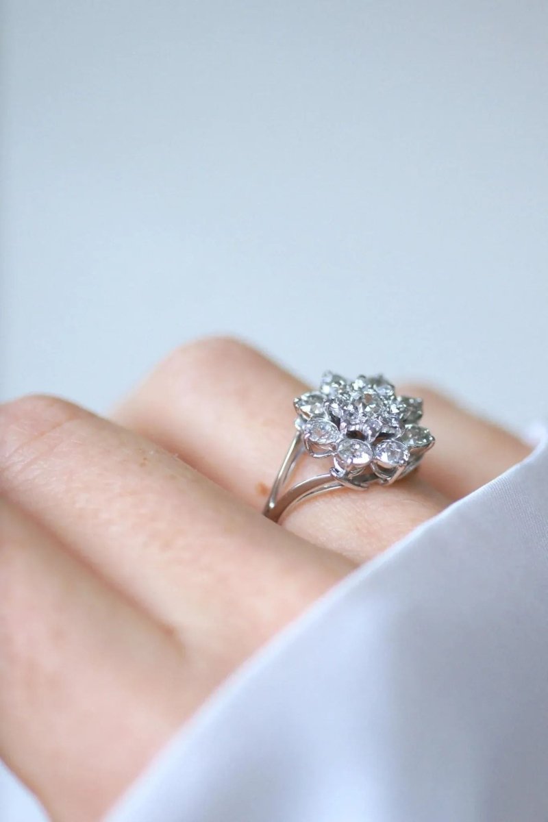 Bague Marguerite Diamants 2.10 Cts Or blanc - Castafiore