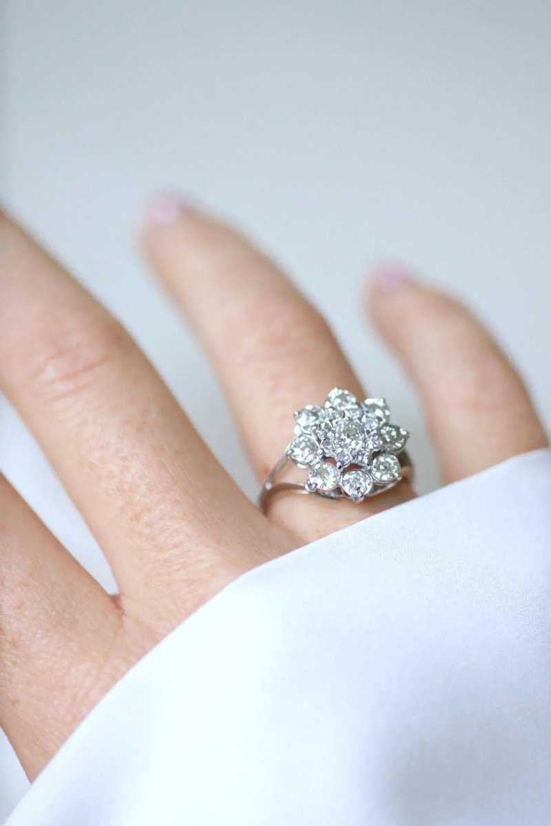 Bague Marguerite Diamants 2.10 Cts Or blanc - Castafiore