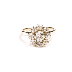 Bague Marguerite diamants en or blanc et platine - Castafiore