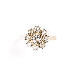 Bague Marguerite diamants en or blanc et platine - Castafiore