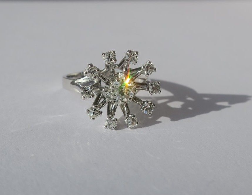 Bague Marguerite Diamants Or blanc et Platine - Castafiore