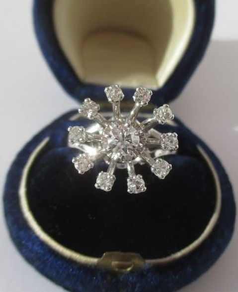Bague Marguerite Diamants Or blanc et Platine - Castafiore