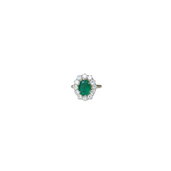 Bague marguerite émeraude 2,00 Cts et diamants - Castafiore