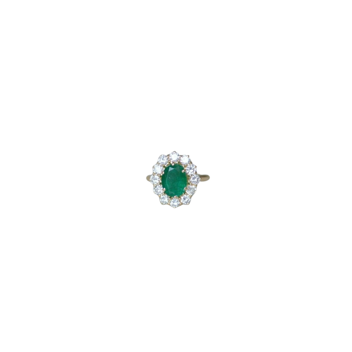 Bague marguerite émeraude 2,00 Cts et diamants - Castafiore