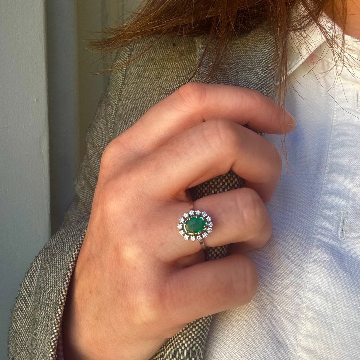 Bague marguerite émeraude - Castafiore