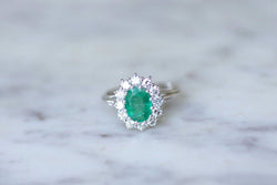Bague marguerite émeraude & diamants - Castafiore