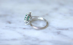 Bague marguerite émeraude & diamants - Castafiore