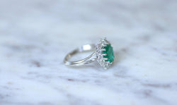 Bague marguerite émeraude & diamants - Castafiore
