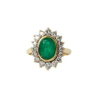 Bague marguerite émeraude ovale diamants - Castafiore