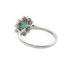 Bague Marguerite en or blanc, émeraude et diamants - Castafiore