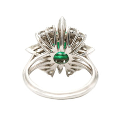 Bague Marguerite en or blanc, émeraude et diamants - Castafiore