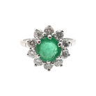 Bague Marguerite en or blanc, émeraude et diamants - Castafiore