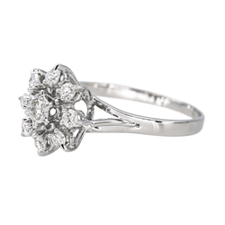 Bague Marguerite en or blanc et diamant - Castafiore