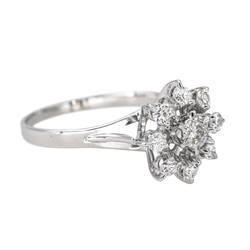 Bague Marguerite en or blanc et diamant - Castafiore