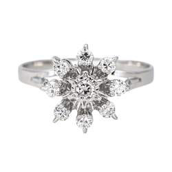 Bague Marguerite en or blanc et diamant - Castafiore
