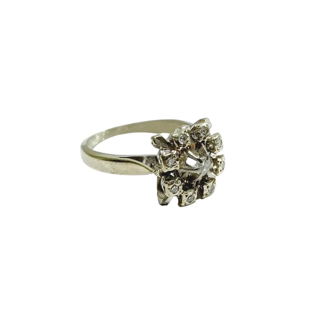 Bague Marguerite en or blanc et diamants - Castafiore
