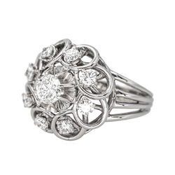 Bague Marguerite en or blanc et diamants - Castafiore