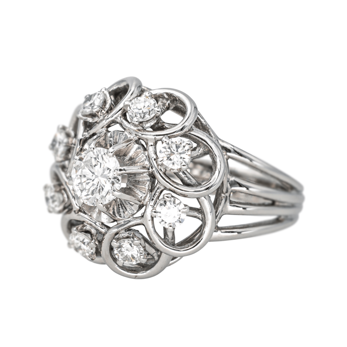 Bague Marguerite en or blanc et diamants - Castafiore