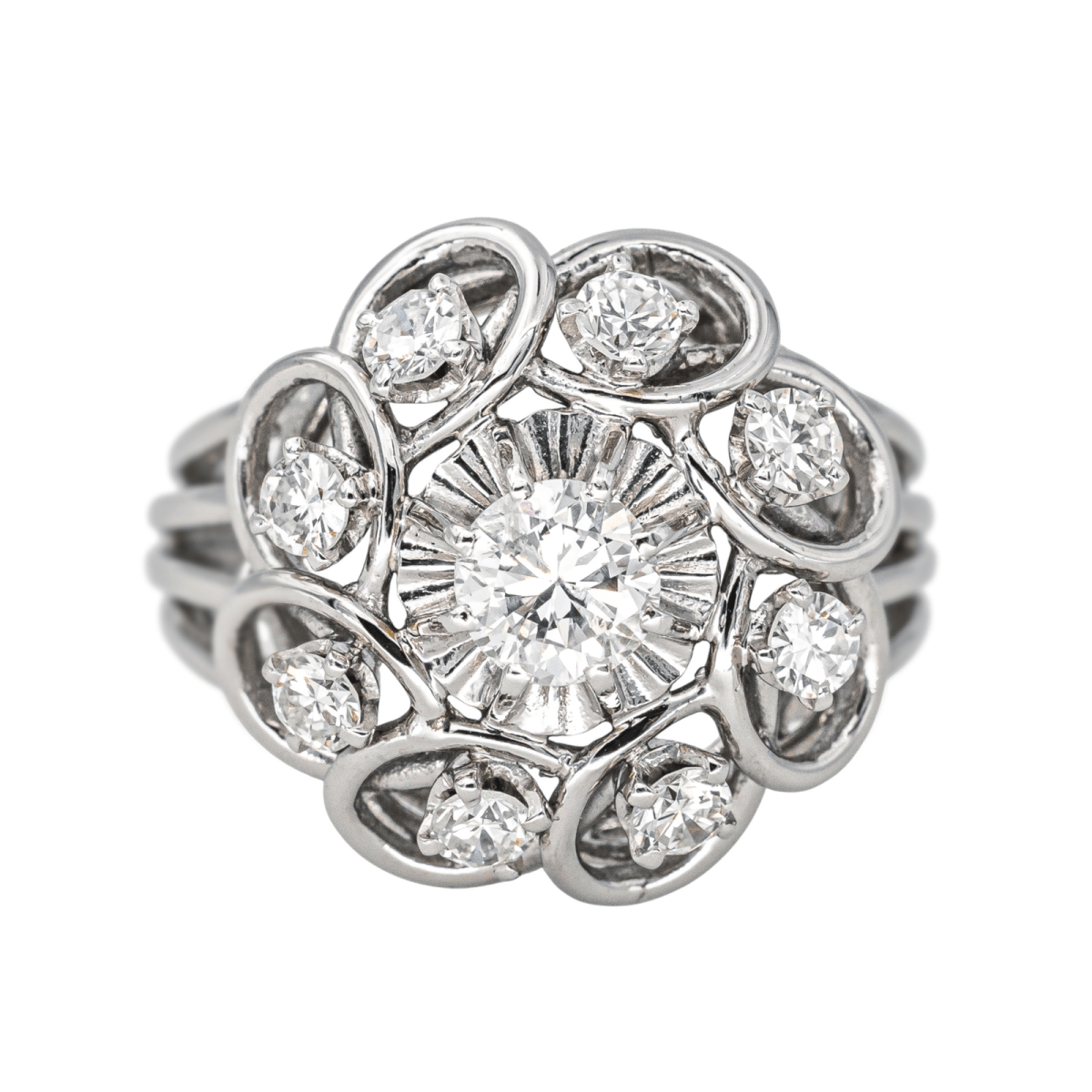 Bague Marguerite en or blanc et diamants - Castafiore