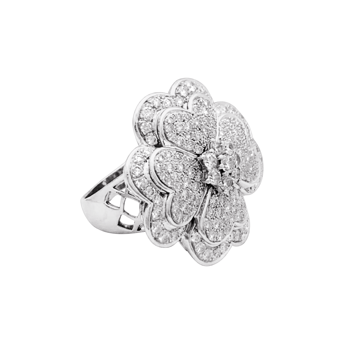 Bague Marguerite en or blanc et diamants - Castafiore