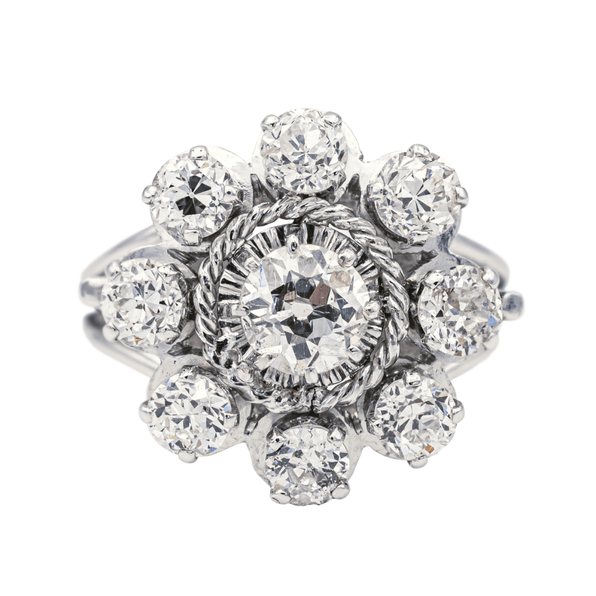 Bague Marguerite en or blanc et diamants - Castafiore