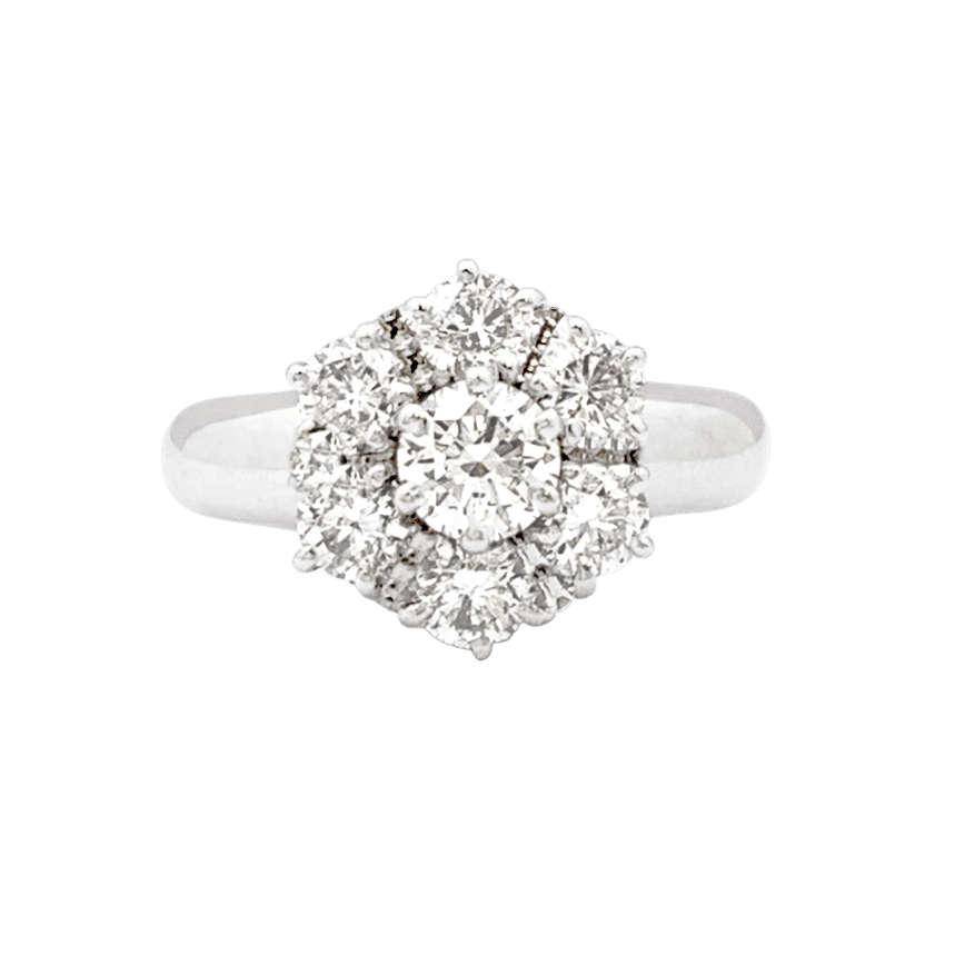 Ring "Flower", white gold and diamonds.